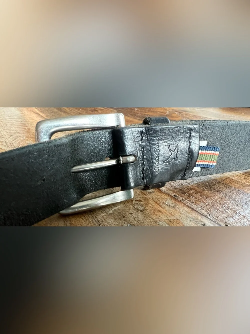 Men's Eddie Bauer Black Belt w/ Silver Buckle